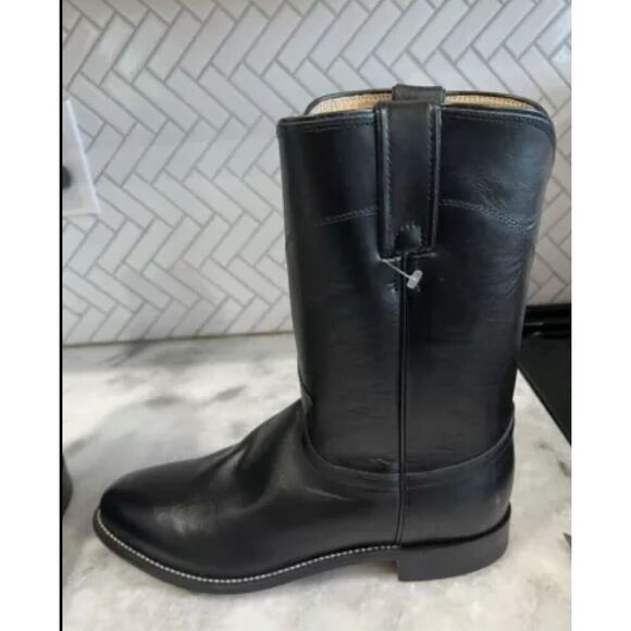 Justin Boots Jackson Mens Western Boots Black Size 9 EE MRSP $190